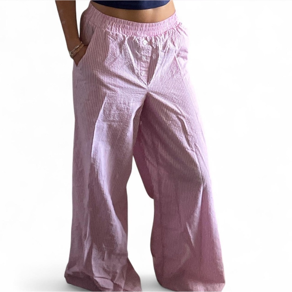 Forever 21 Pink and White Striped Pants